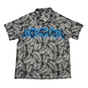 Tommy Bahama Mens Size XXL Button Up Shirt Palm Leaf Short Sleeve‎ Island Zone